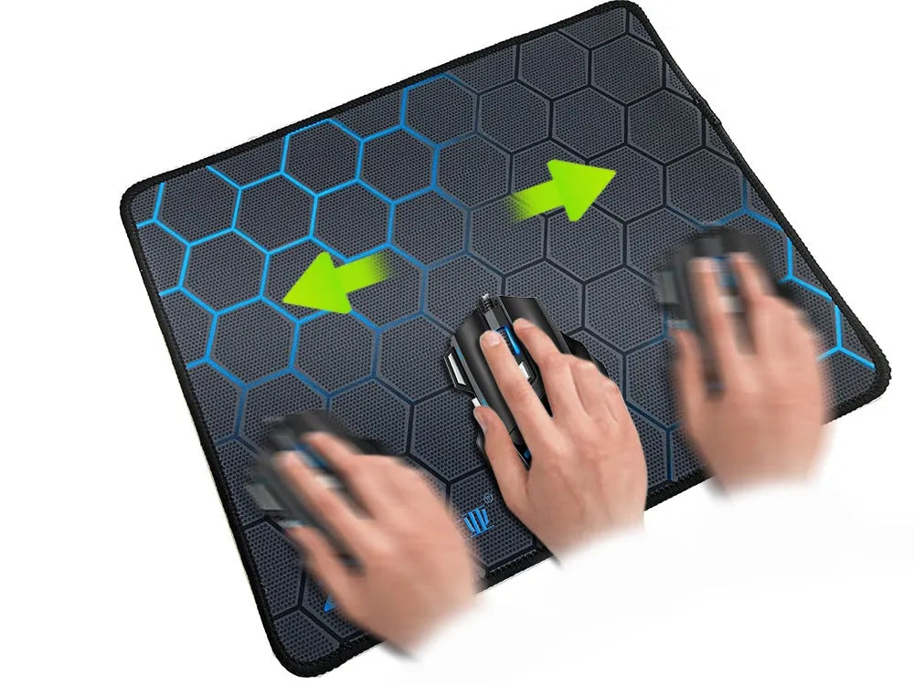 Custom cartoon print extended desk mouse pad in large size on a wooden desk