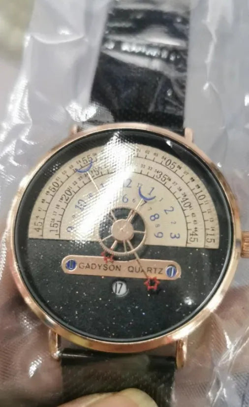Men's M-1288 quartz sports watch with 40mm dial and alloy case in gold or silver colours