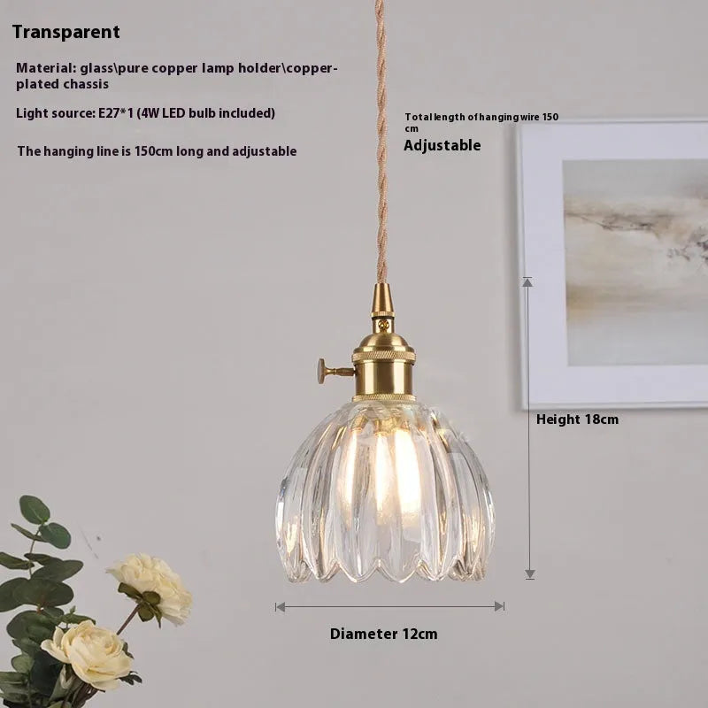 Nordic vintage style glass flower chandelier ceiling light with coloured shades