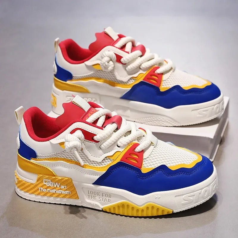 Men's low-top white board shoes with soft rubber sole in multiple colour options