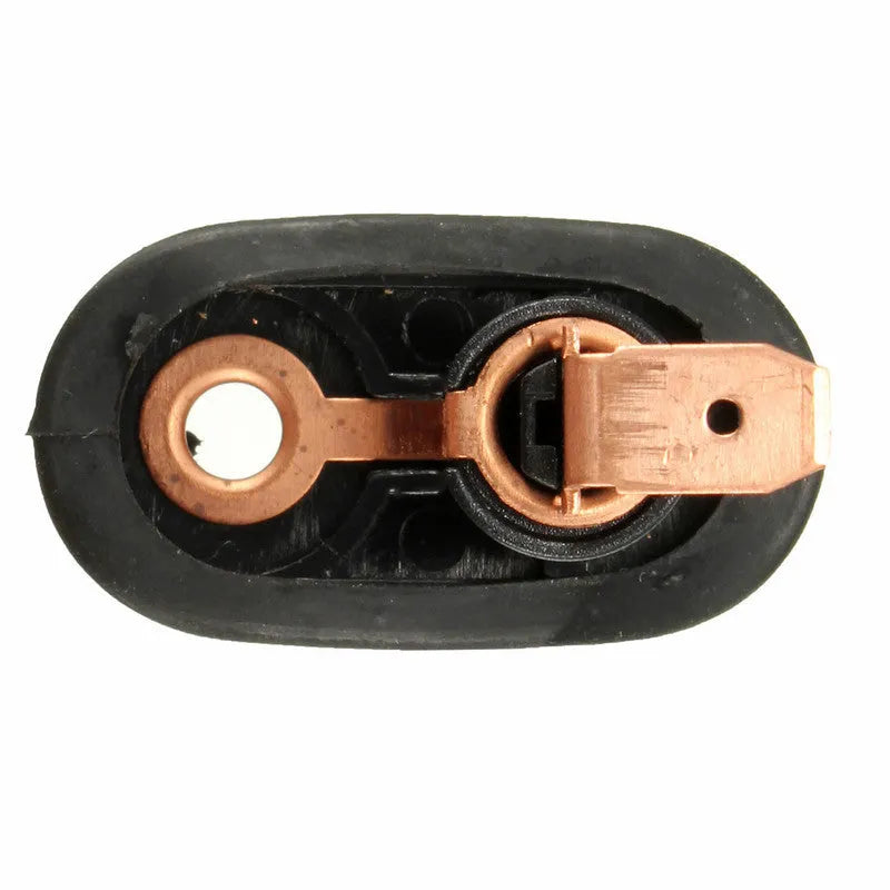 Black universal car interior door light switch replacement with plastic housing and metal contacts