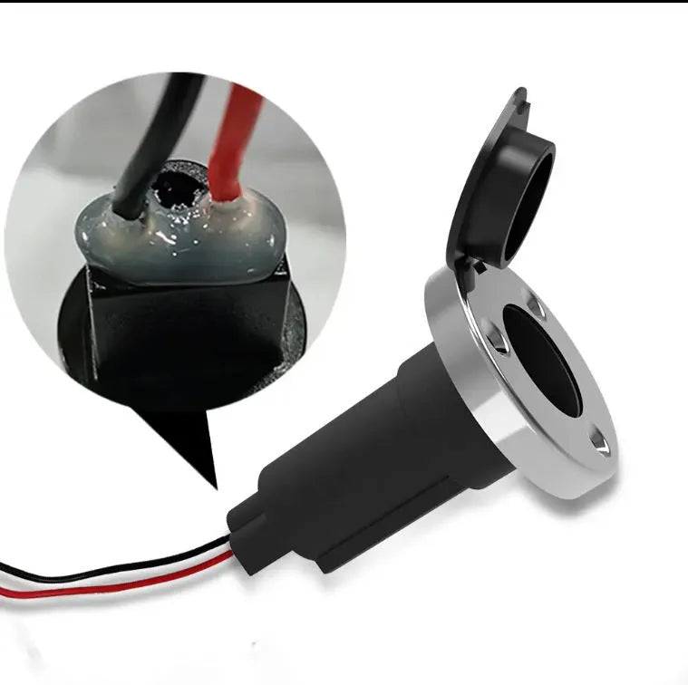 Yacht anchor light ring lamp socket with stainless steel pole and white ABS housing
