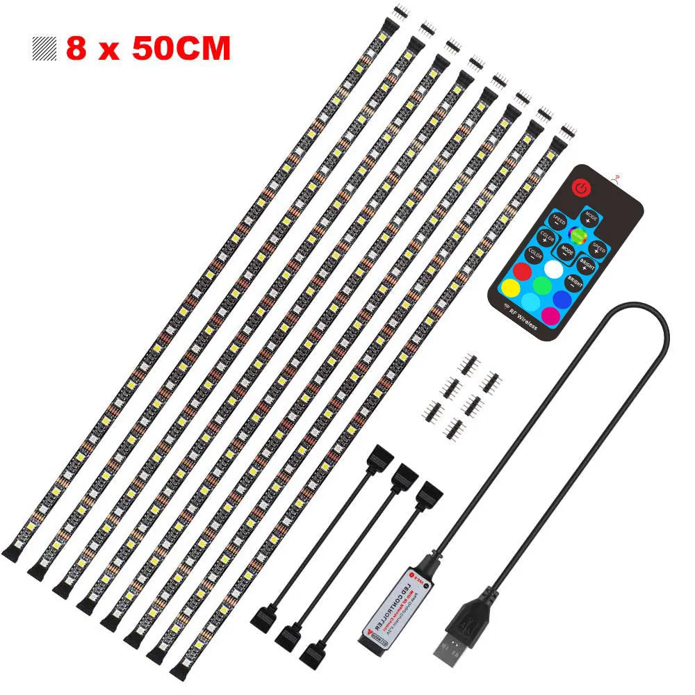 PVC LED light strip for car underbody with remote control, black housing, 12V 50W