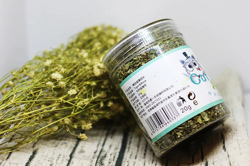 Catnip tea powder in a bottle for cats, 20g net weight, 280ml capacity