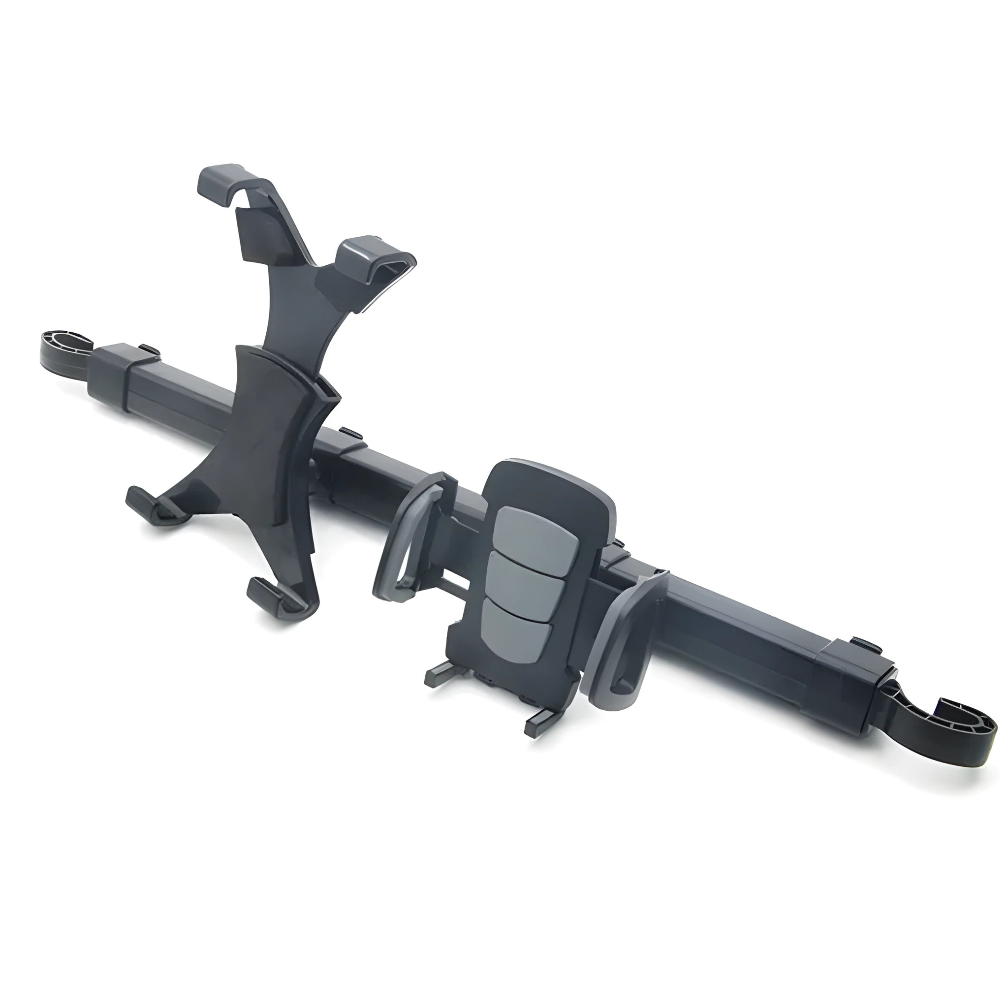 Black ABS plastic and PC tablet pc car back seat bracket with 360 degree rotation