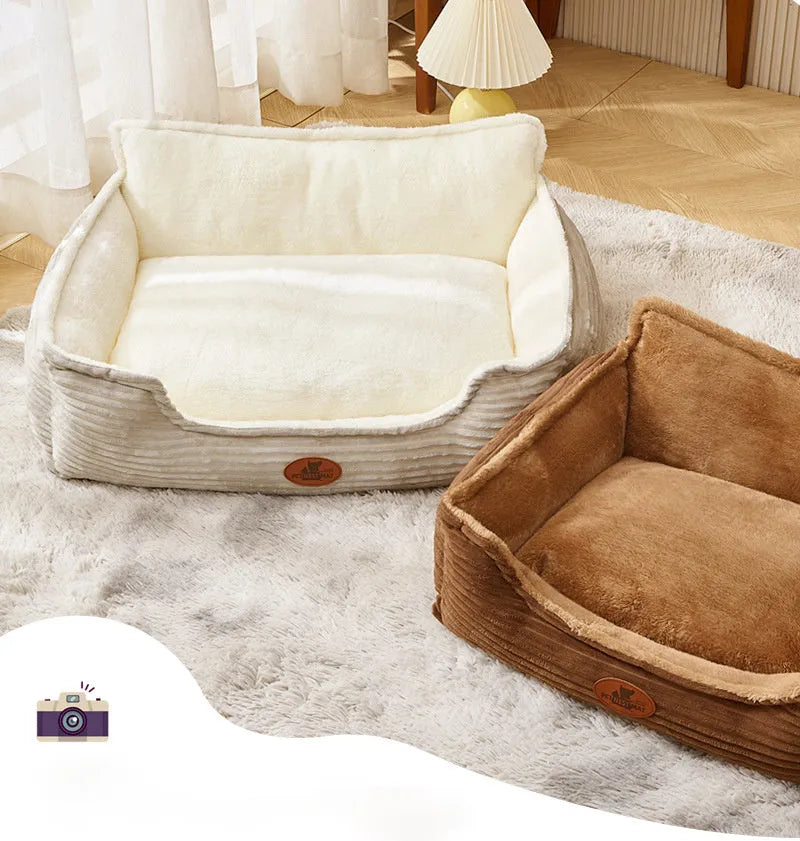 Universal kennel washable bed for small and medium dogs in coffee colour
