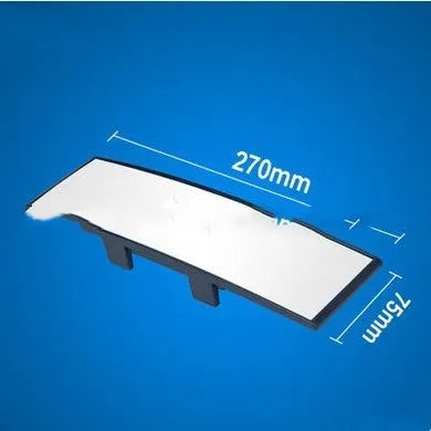 Curved blue anti-glare rearview mirror for cars with snap-on fitting, 270mm wide