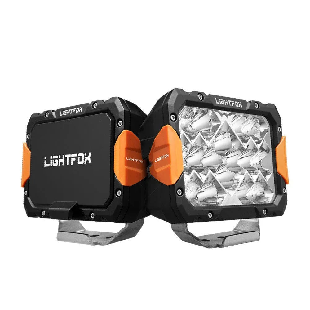 Black aluminium LED front bumper lights for off-road vehicle retrofit installation