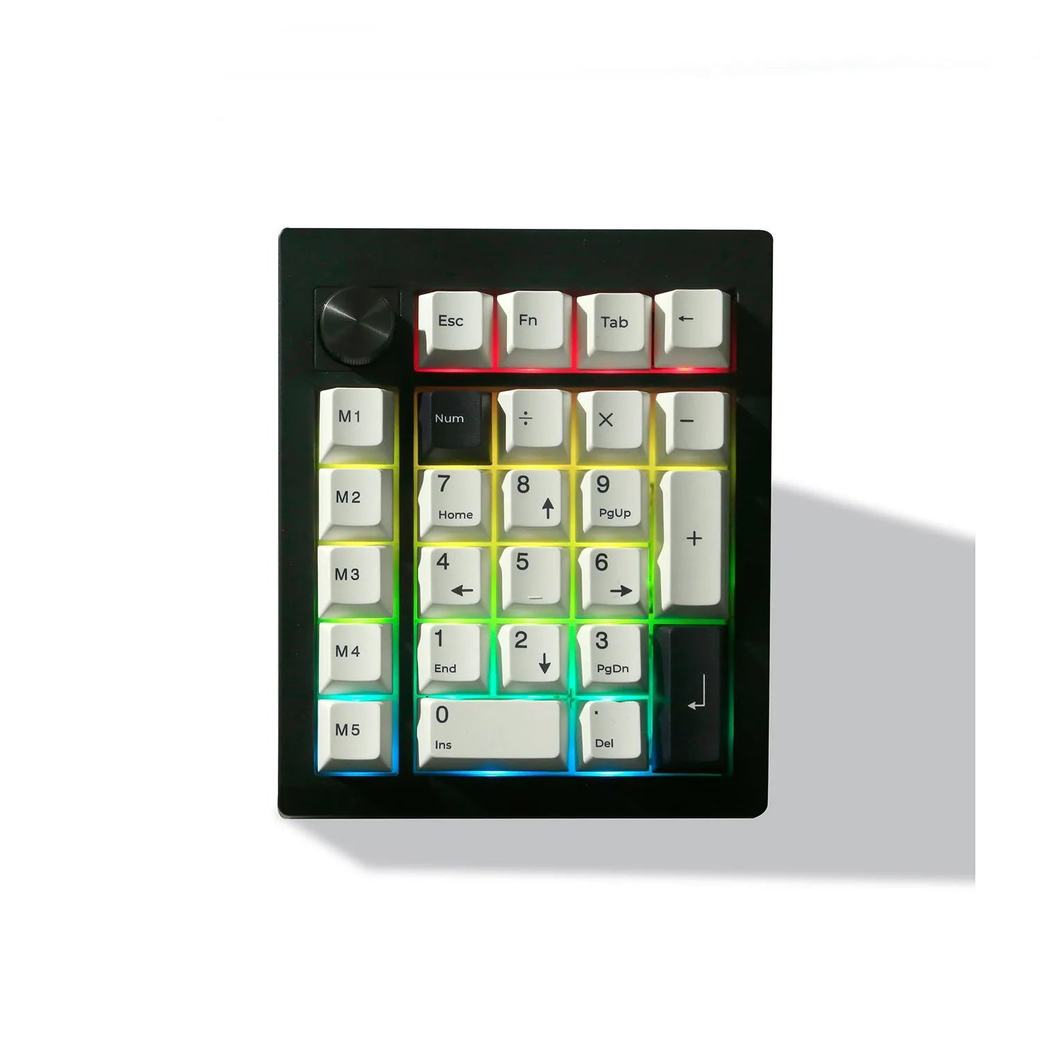 Black and white wireless mechanical numeric keyboard with three connectivity modes