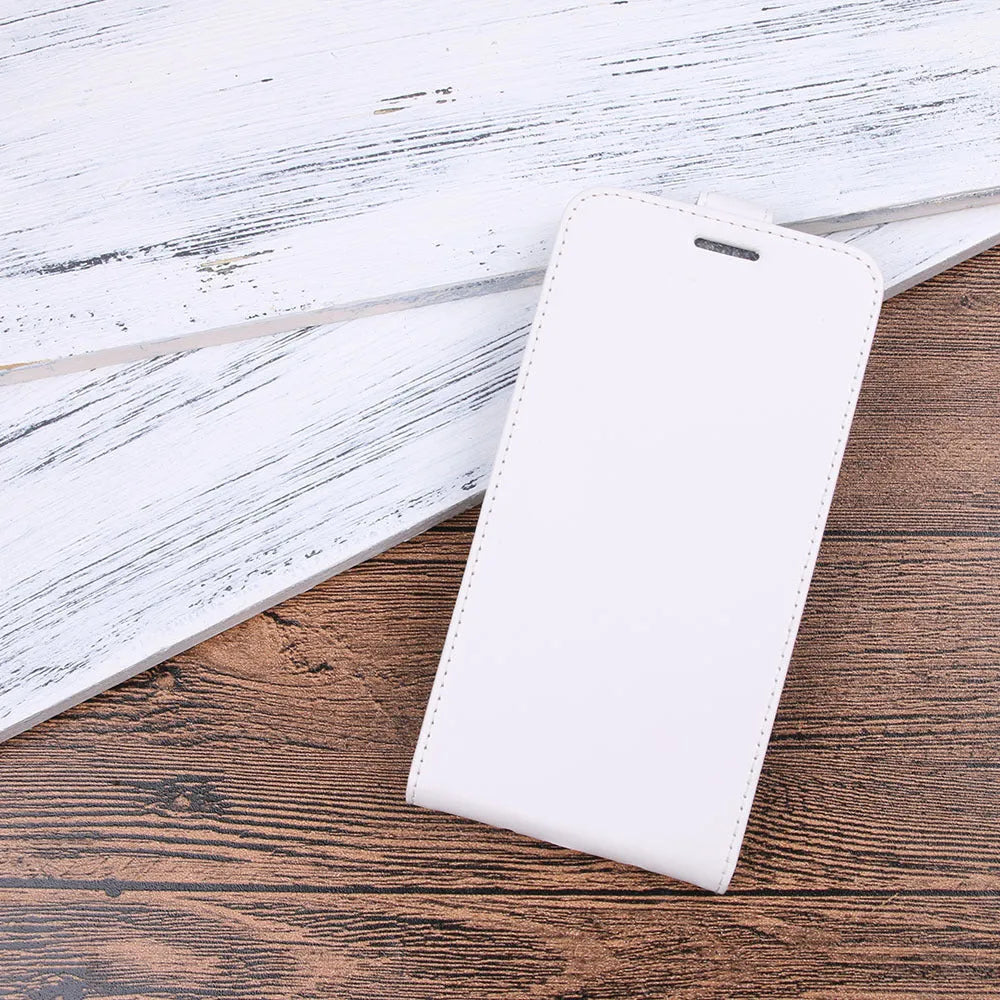 Honor 7X leather wallet phone case in black with card slots and crazy horse leather texture.