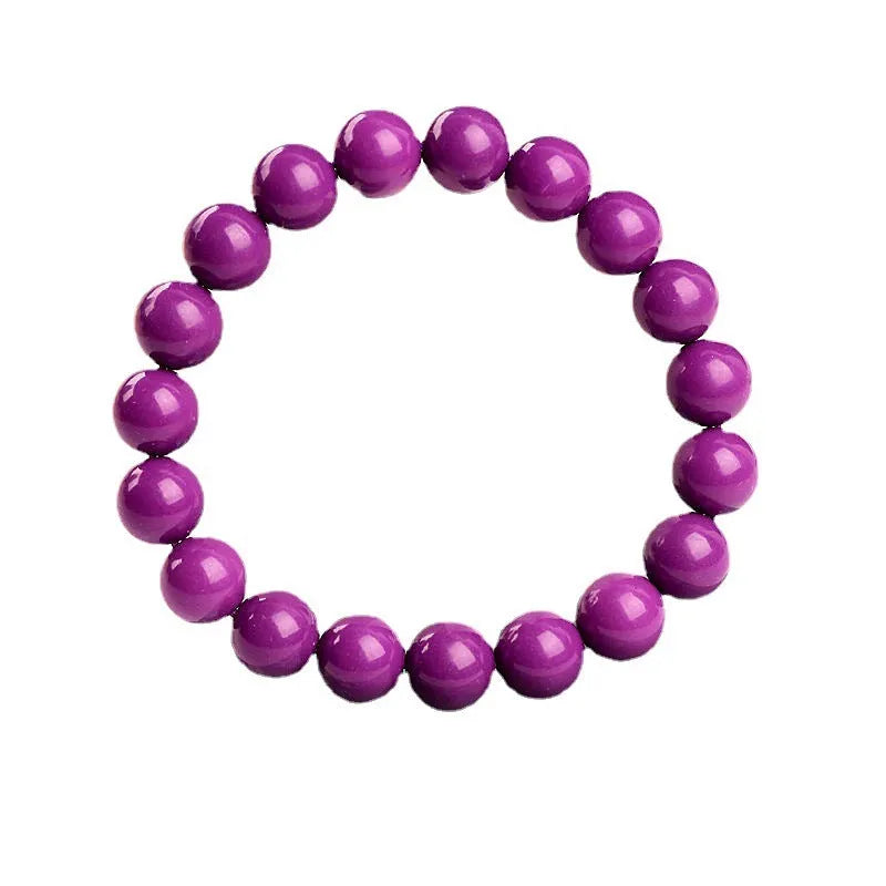 Jiuya polished purple mica crystal bracelet showing 5A grade beads in single circle design.
