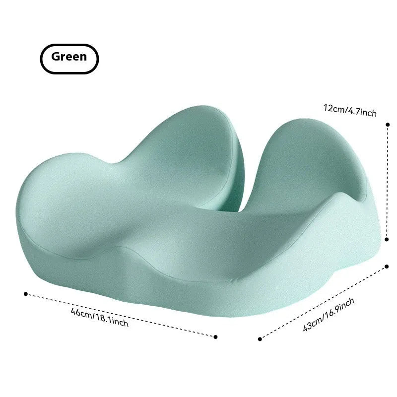Memory foam office chair cushion in light grey colour with 46x43x12cm dimensions