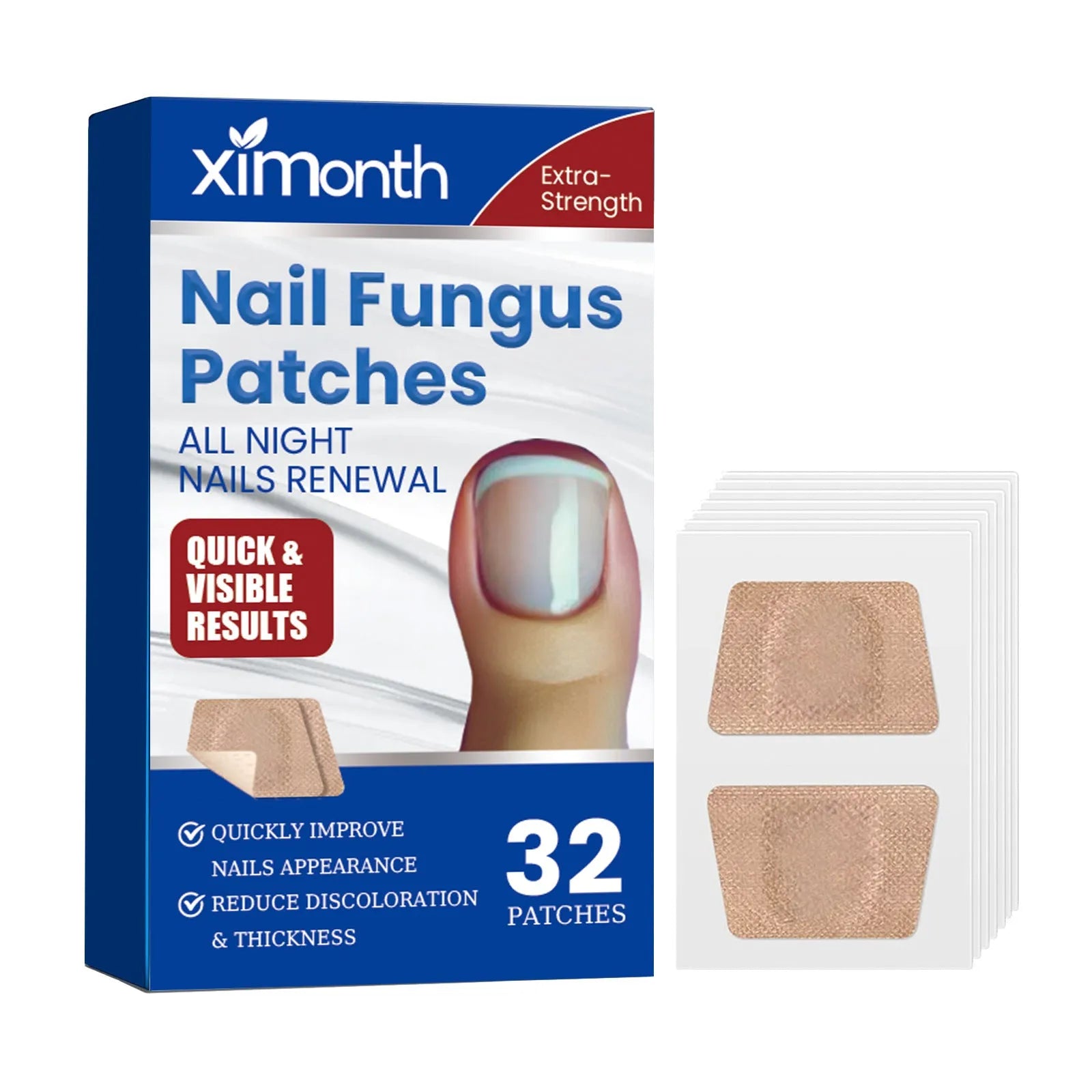 Nail repair adhesive bandage nursing patches 32patches box 6.1cm x 3.5cm