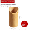 Natural bamboo chopstick holder with creative bevel design for kitchen utensil organisation