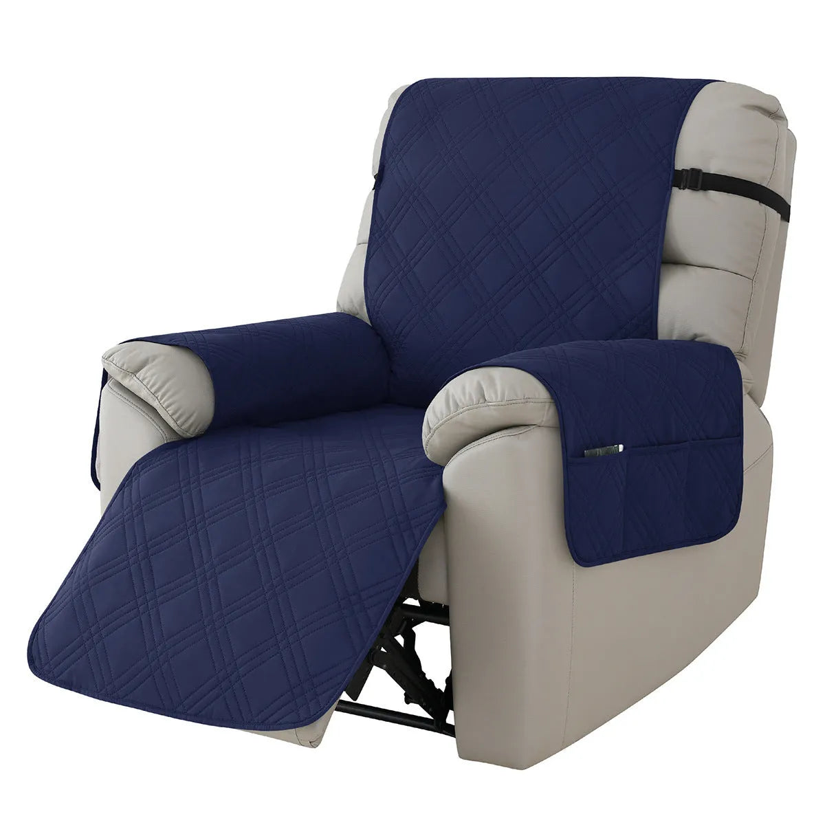 Quilted waterproof sofa cover for Chivas massage chair in burgundy colour, American country style