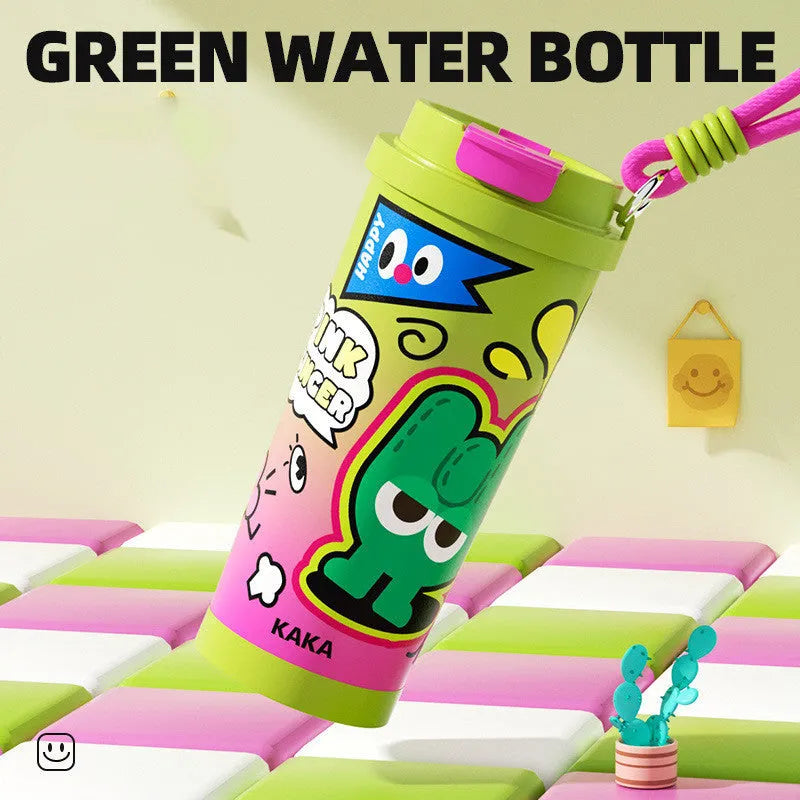 Green vacuum insulated travel cup with stainless steel finish and 500ml capacity