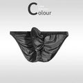 Narrow-sided low waist men's briefs in black with stretch nylon and elastane crotch panel