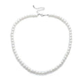White round alloy pendant necklace for women on a simple background