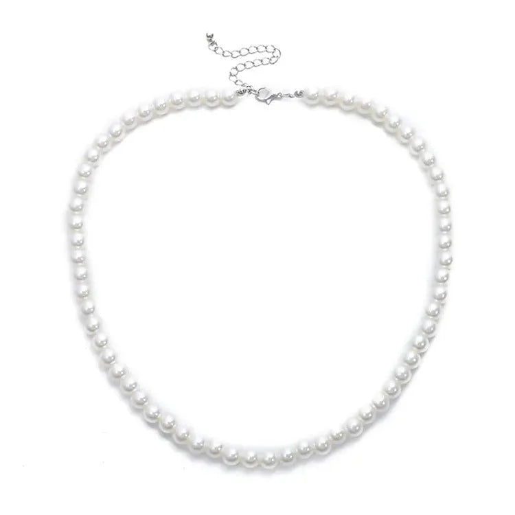 White round alloy pendant necklace for women on a simple background
