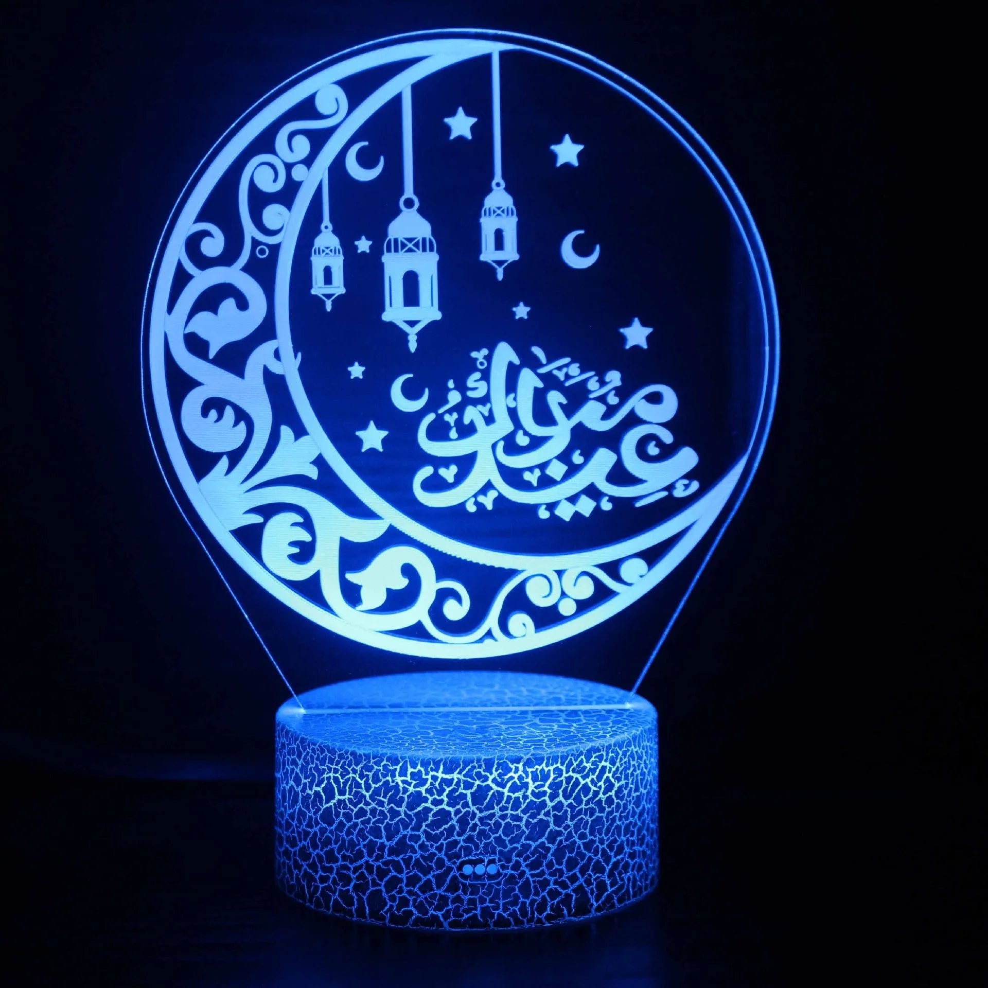 3D small night lamp with colourful LED lighting and black touch control base
