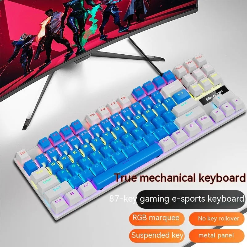 K87 mechanical wired keyboard with choice of green or red switches in multiple colour options
