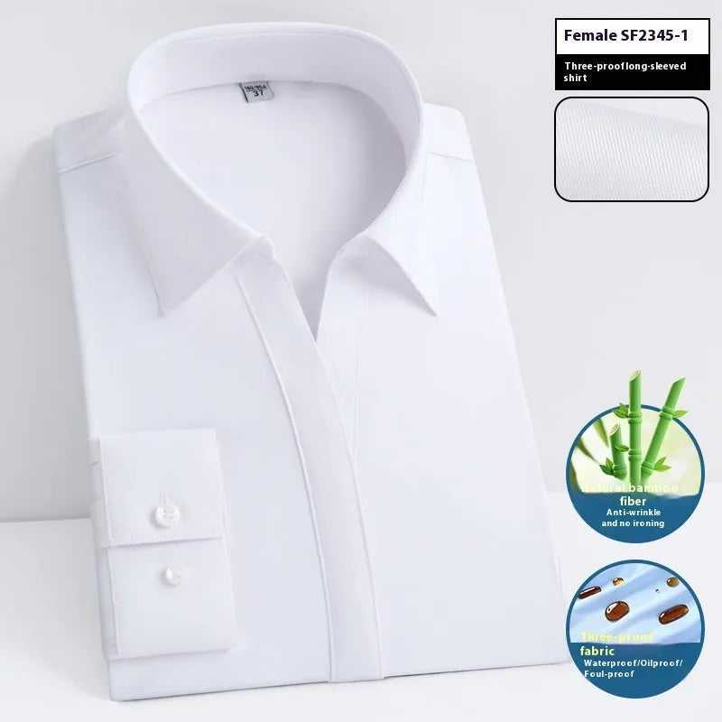 Men's slim fit bamboo fibre business shirt in solid colour with square collar.