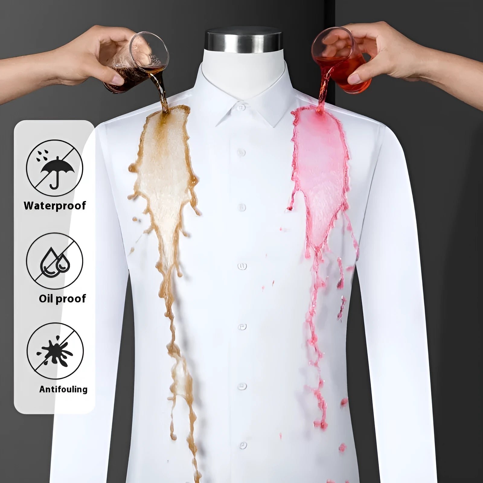 Men's slim fit bamboo fibre business shirt in solid colour with square collar.
