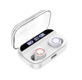 X11 black wireless Bluetooth earphones and charging case with silicone ear tips.