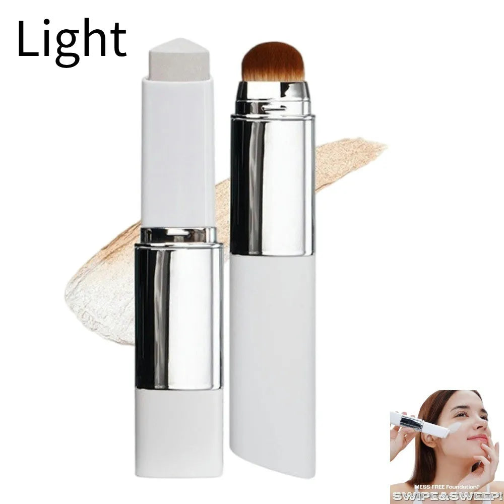 Blanc Cover Cream Stick V Foundation with removable brush, showing cream stick and brush applicator