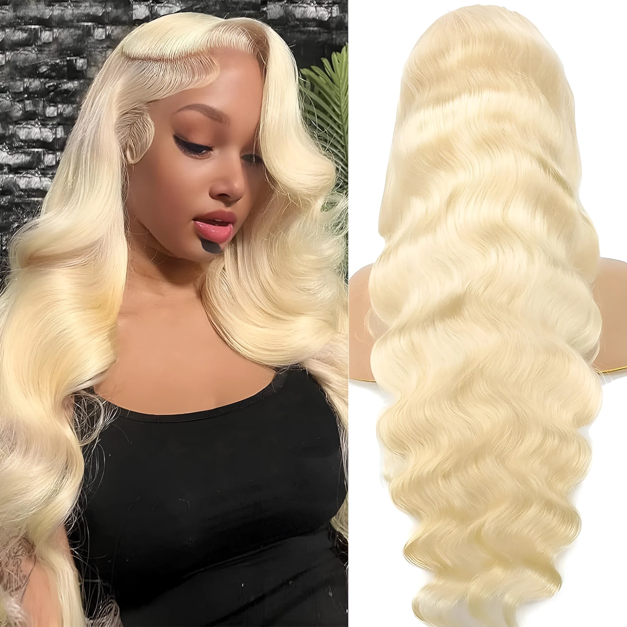Women's front lace synthetic wig with medium-long curly style in M1/539/613 colour blend