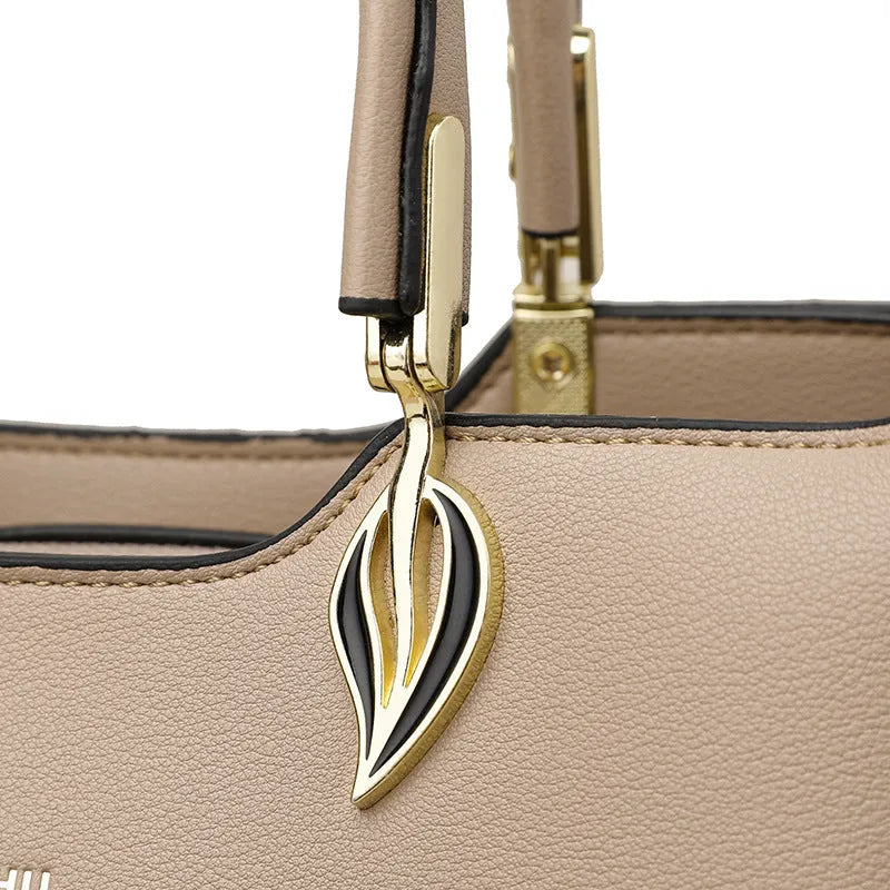 Women's multi-layer shoulder messenger bag in PU leather with urban simplicity style