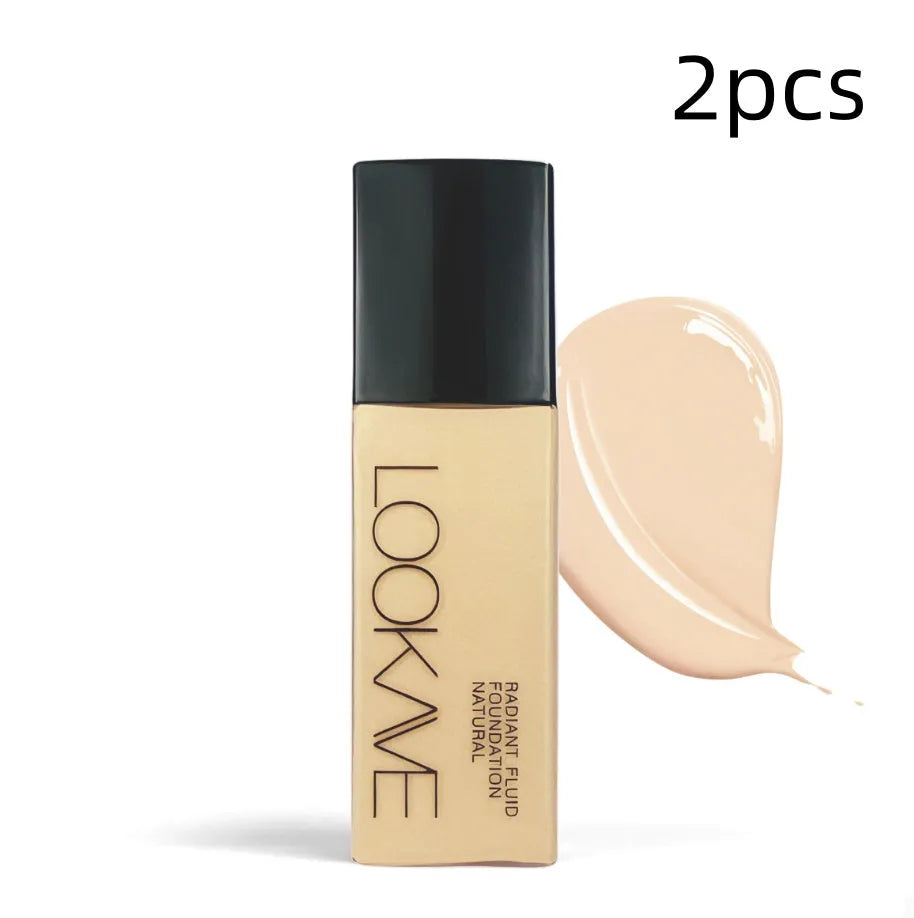 LOOKAVE Matte Liquid Foundation bottle in 21ml size, shown in Ivory White shade