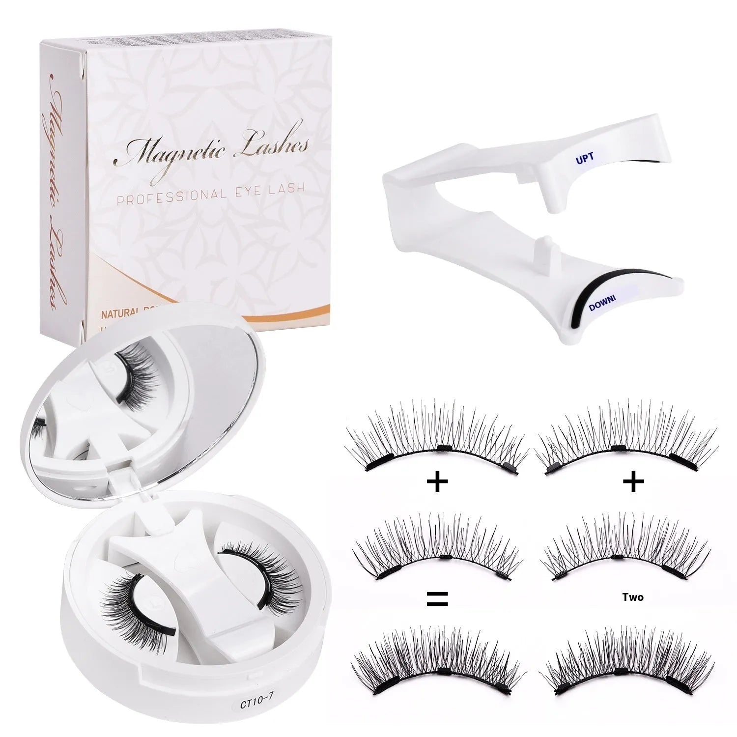 Magnetic false eyelashes in case with integrated soap holder, portable CT10 series