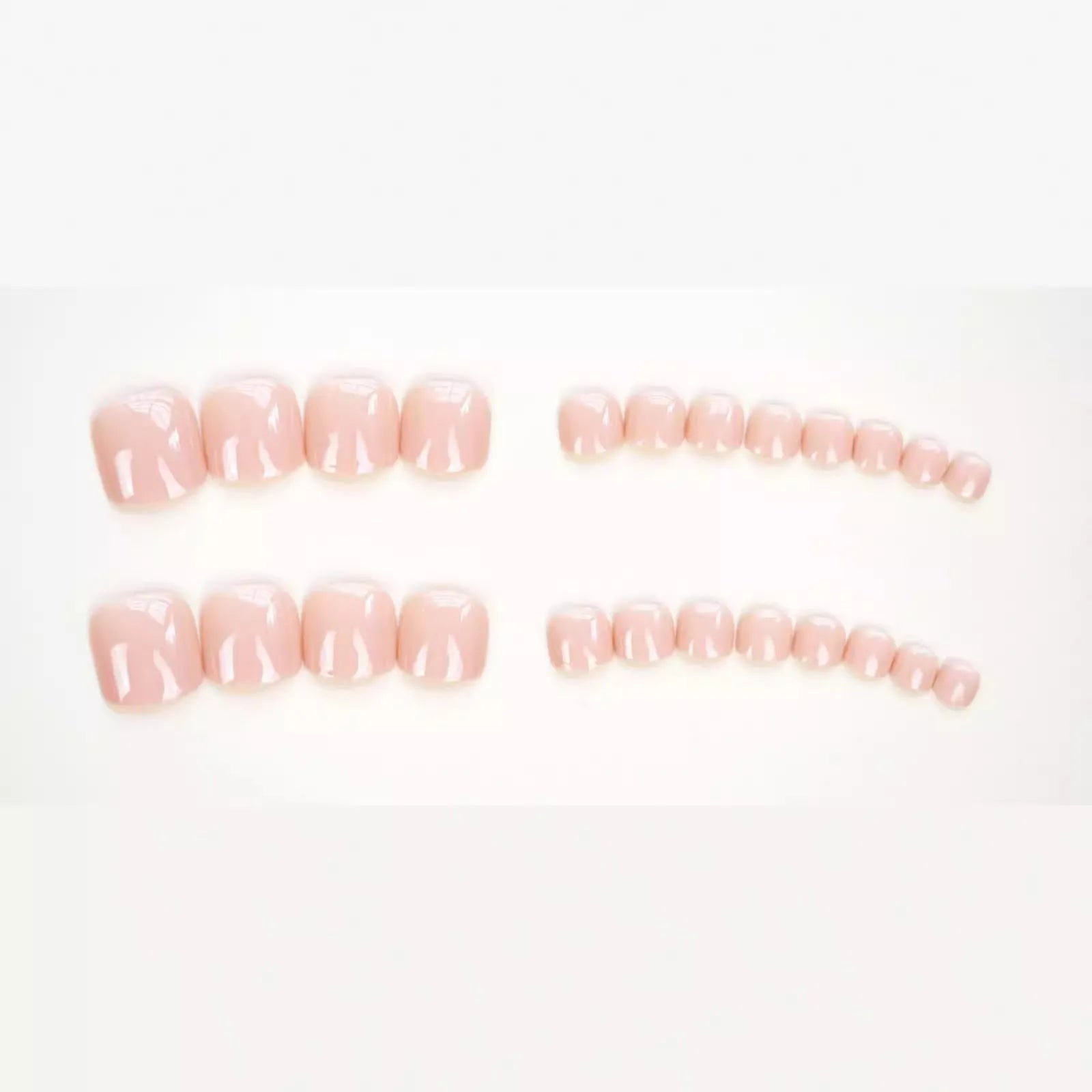 Skin colour plastic toe nail stickers with adhesive glue for decorative foot nail art