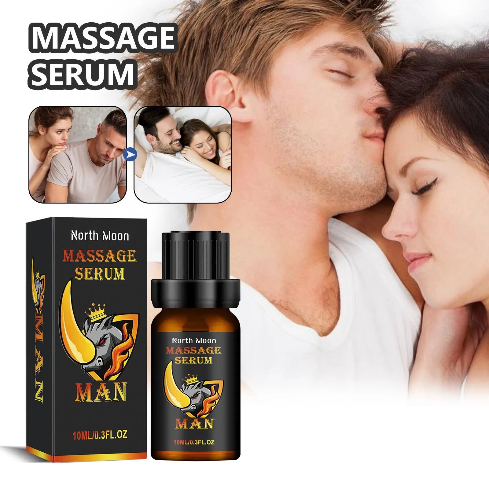 10ml bottle of men's body care essential oil for external massage with endurance and vitality benefits
