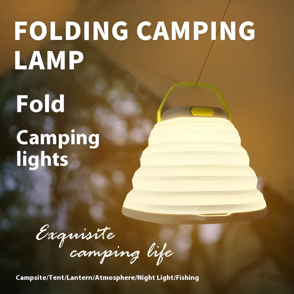 White rechargeable camping lamp with large capacity battery for tents and outdoor use