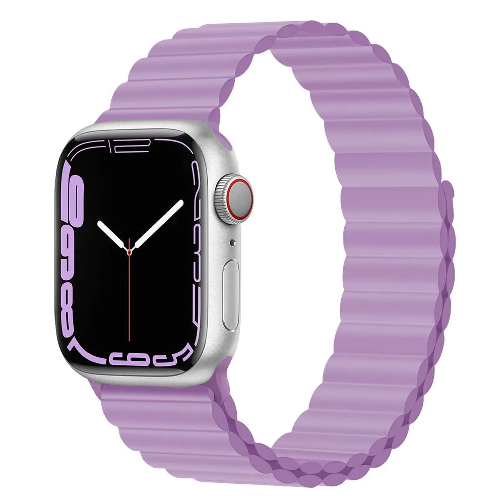 Silicone loop magnetic watch strap in starlight colour compatible with Apple Watch 38mm