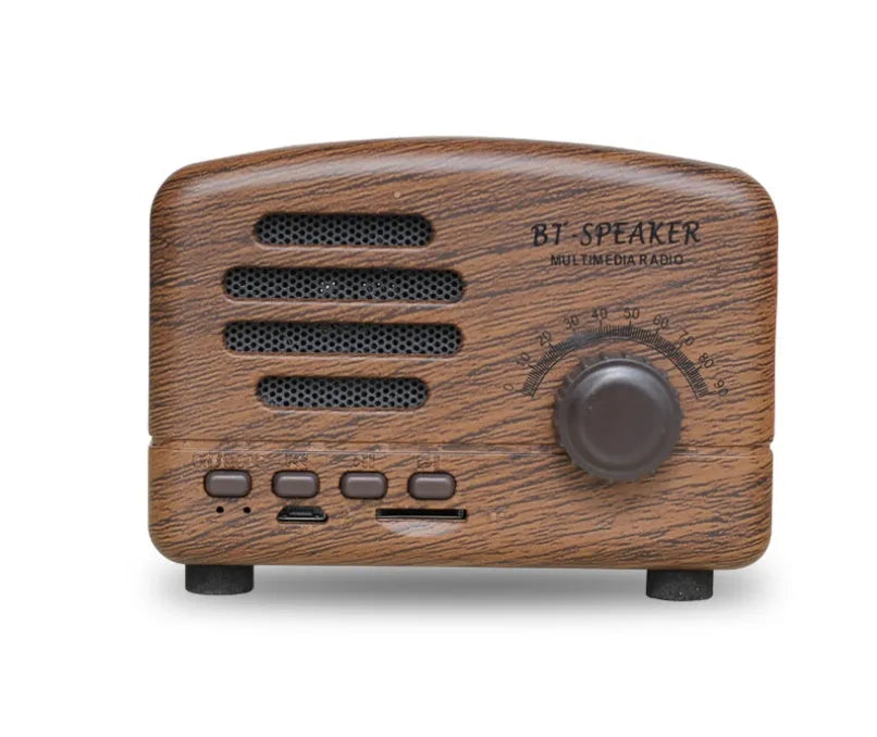 Vintage wood style Bluetooth speaker in pink, black or wood grain finish