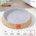 Woven rattan cat bed pet nest shown in a natural colour