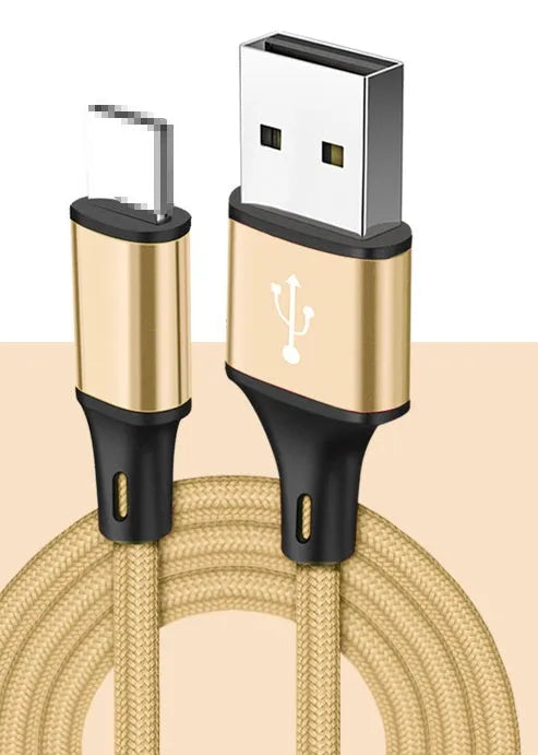 2-metre USB-A to Type-C data cable in multiple colour options for mobile phone charging
