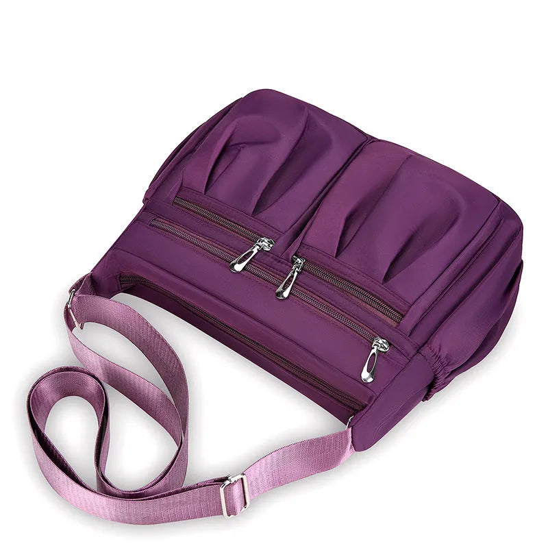 Canvas crossbody bag large capacity horizontal square urban simple style for women available in army green