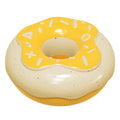 TPR donut dog toy in pink colour with textured surface for molar teeth cleaning