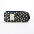 Canvas composite stationery pen storage bag in 190x80x40mm size with floral design