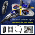 V17 children's remote control fighter drone in blue with foam body and propeller