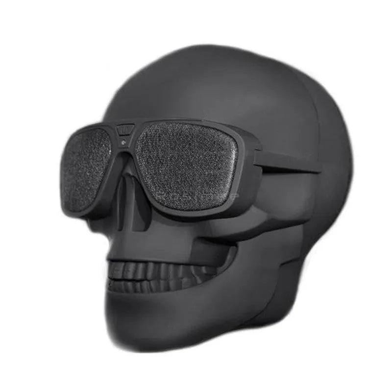 Skull-shaped wireless Bluetooth speaker with 10-hour battery in various colour options