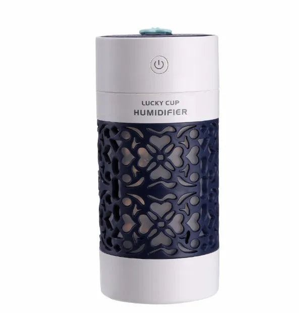 Lucky USB desktop humidifier in black with 250ml water bottle and front control button