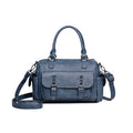 Large vintage messenger bag in horizontal square design with contrast stitching