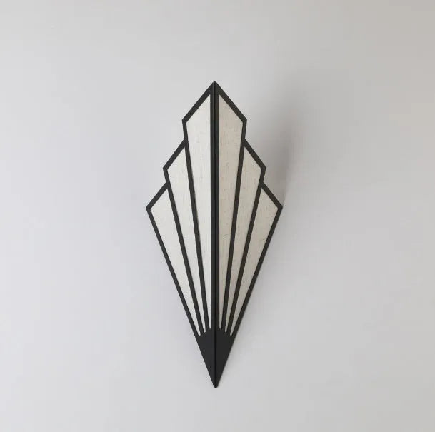Black wrought iron linen wall lamp 18cm diameter 43cm height for corridor staircase