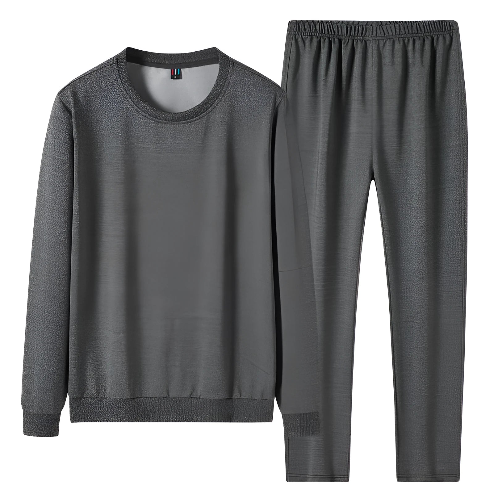 Spring autumn men casual tracksuit set no metal drawstring pockets polyester knit black gray light gray coat and trousers