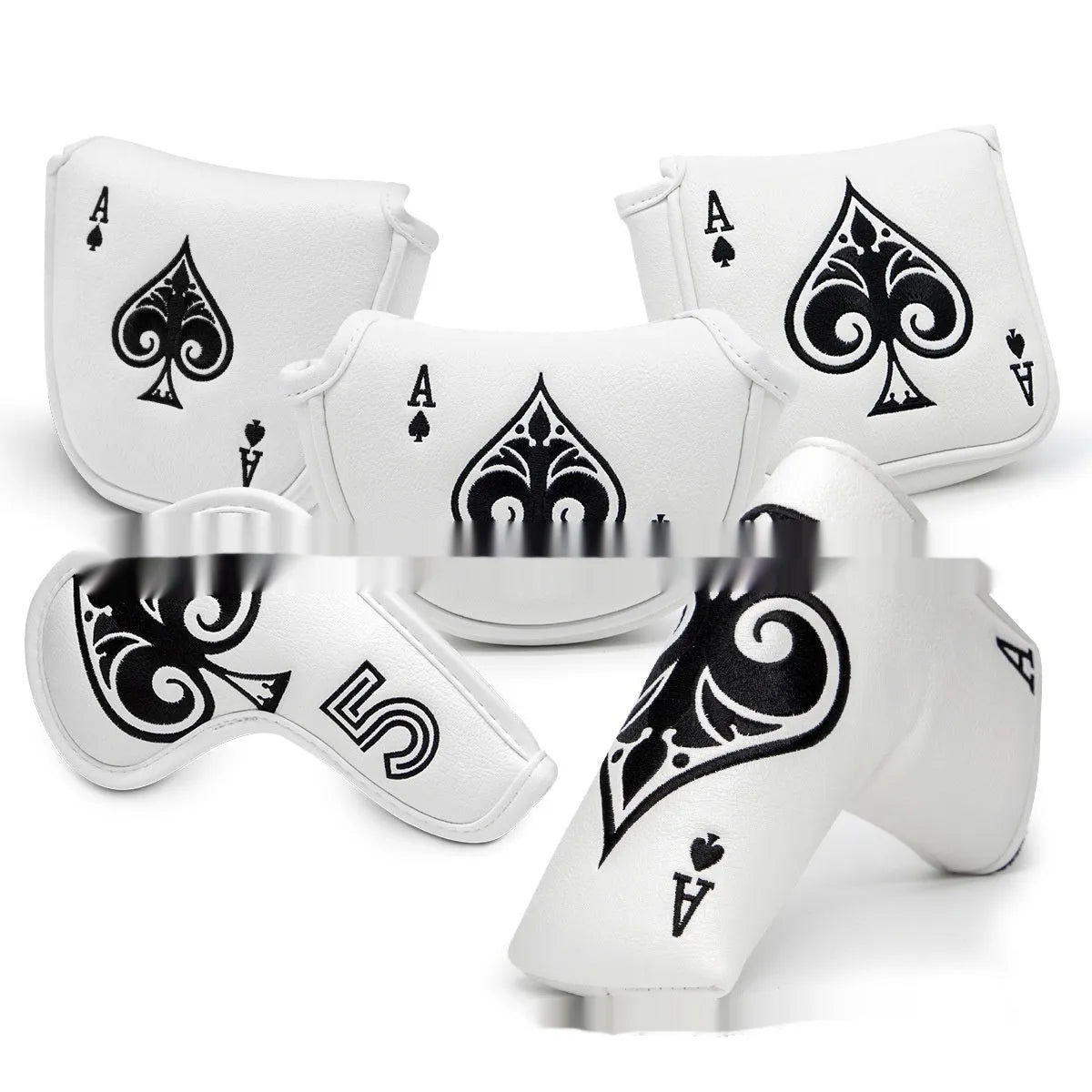 Flexible PU golf putter sleeve for head and shaft protection in one of three colours
